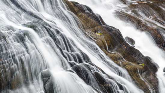 Water Fall with rocks showing