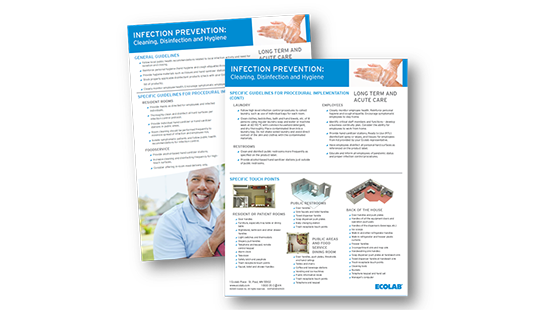Pages of procedural guide detailing infection prevention.