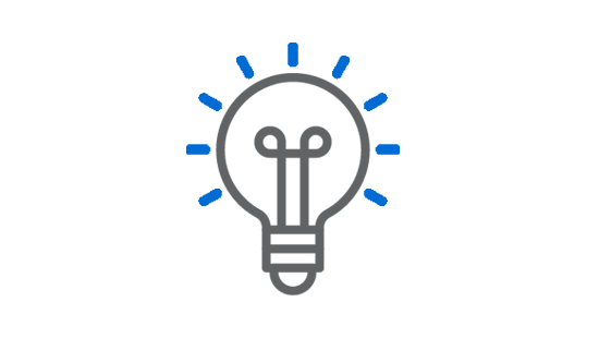 Lightbulb in a white circle icon