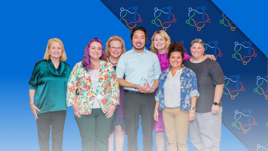 Ecolab associates accepting the Talent Dimension’s 2023 Diversity Impact Award for Top 10 of enterprise-wide ERG programs and Top 25 individual ERG.