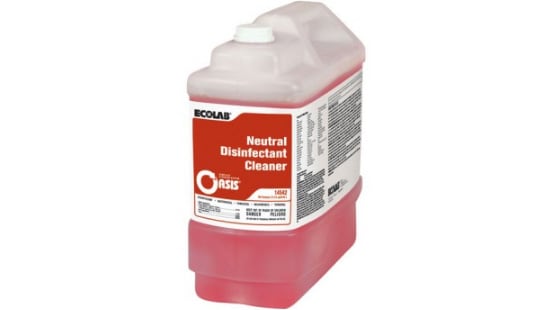 Container of Ecolab germicidal detergent and deodorant, Neutral Disinfectant Cleaner